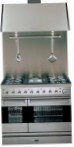 ILVE PD-90R-VG Stainless-Steel Σόμπα κουζίνα, τύπος φούρνου: αέριο, είδος των εστιών: σε συνδυασμό