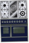 ILVE QDC-90VW-MP Blue Kitchen Stove, type of oven: electric, type of hob: combined