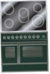 ILVE QDCE-90W-MP Green Kitchen Stove, type of oven: electric, type of hob: electric