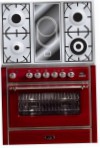 ILVE M-90VD-MP Red Σόμπα κουζίνα, τύπος φούρνου: ηλεκτρικός, είδος των εστιών: σε συνδυασμό