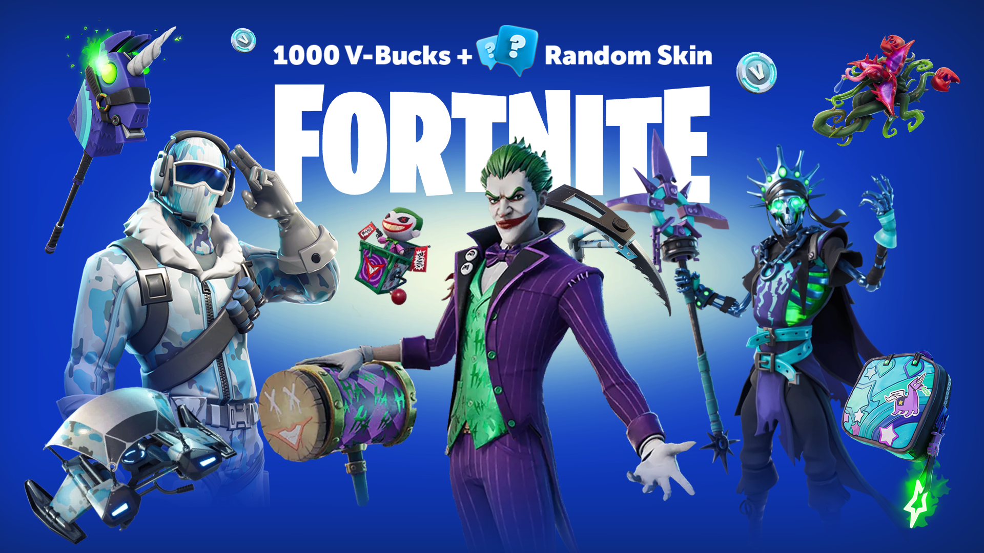 Fortnite - 1000 V-Bucks + Random Skin EU XBOX One / Xbox Series X|S CD Key, $29.37