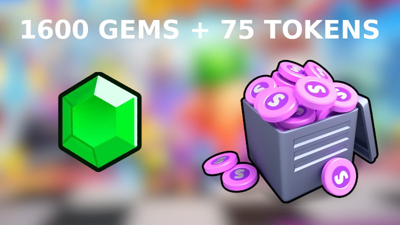 Stumble Guys - 1600 Gems + 75 Tokens Reidos Voucher, $4.32