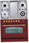 ILVE PN-90F-MP Red Kuchnia Kuchenka, Typ pieca: elektryczny, rodzaj płyty kuchennej: łączny