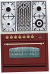 ILVE PN-90B-MP Red Kitchen Stove, type of oven: electric, type of hob: combined