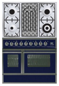 características Estufa de la cocina ILVE QDC-90BW-MP Blue Foto