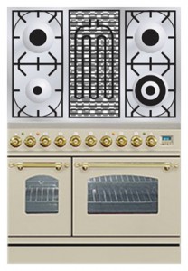 características Estufa de la cocina ILVE PDN-90B-MP Antique white Foto