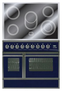características Estufa de la cocina ILVE QDCE-90W-MP Blue Foto