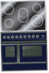 ILVE QDCE-90W-MP Blue Kitchen Stove, type of oven: electric, type of hob: electric