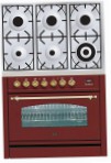ILVE PN-906-VG Red Kitchen Stove, type of oven: gas, type of hob: gas