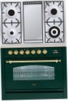 ILVE PN-90F-VG Green Kitchen Stove, type of oven: gas, type of hob: gas