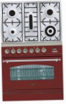 ILVE PN-80-VG Red Kitchen Stove, type of oven: gas, type of hob: gas