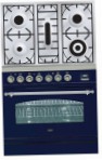 ILVE PN-80-VG Blue Kitchen Stove, type of oven: gas, type of hob: gas