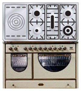 характеристики Кухонная плита ILVE MCSA-120SD-MP Antique white Фото