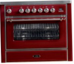 ILVE M-90B-MP Red Fornuis, type oven: elektrisch, type kookplaat: gecombineerde