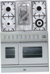 ILVE PDW-90R-MP Stainless-Steel Fornuis, type oven: elektrisch, type kookplaat: gas