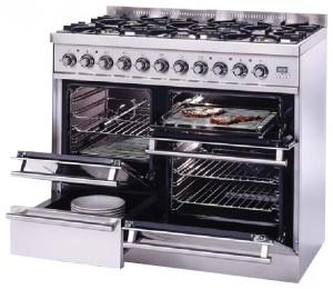 características Estufa de la cocina ILVE PTQ-1006-MP Stainless-Steel Foto