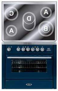 caratteristiche Stufa di Cucina ILVE MTE-90-E3 Blue Foto