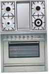 ILVE P-90FL-MP Stainless-Steel 厨房炉灶, 烘箱类型: 电动, 滚刀式: 气体
