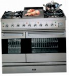ILVE PD-90F-VG Stainless-Steel Σόμπα κουζίνα, τύπος φούρνου: αέριο, είδος των εστιών: αέριο