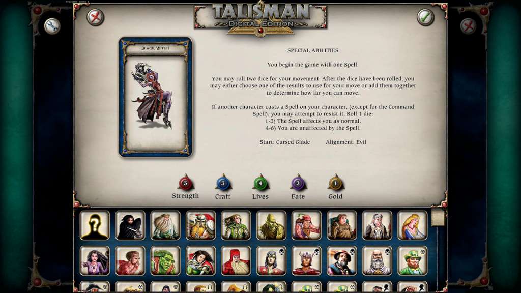 Talisman: Digital Edition - Black Witch Character Pack Steam CD Key, $1.37