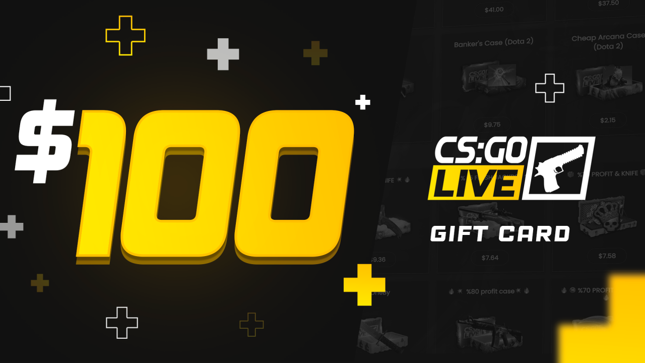 CSGOLive 100 USD Gift Card, $117.15