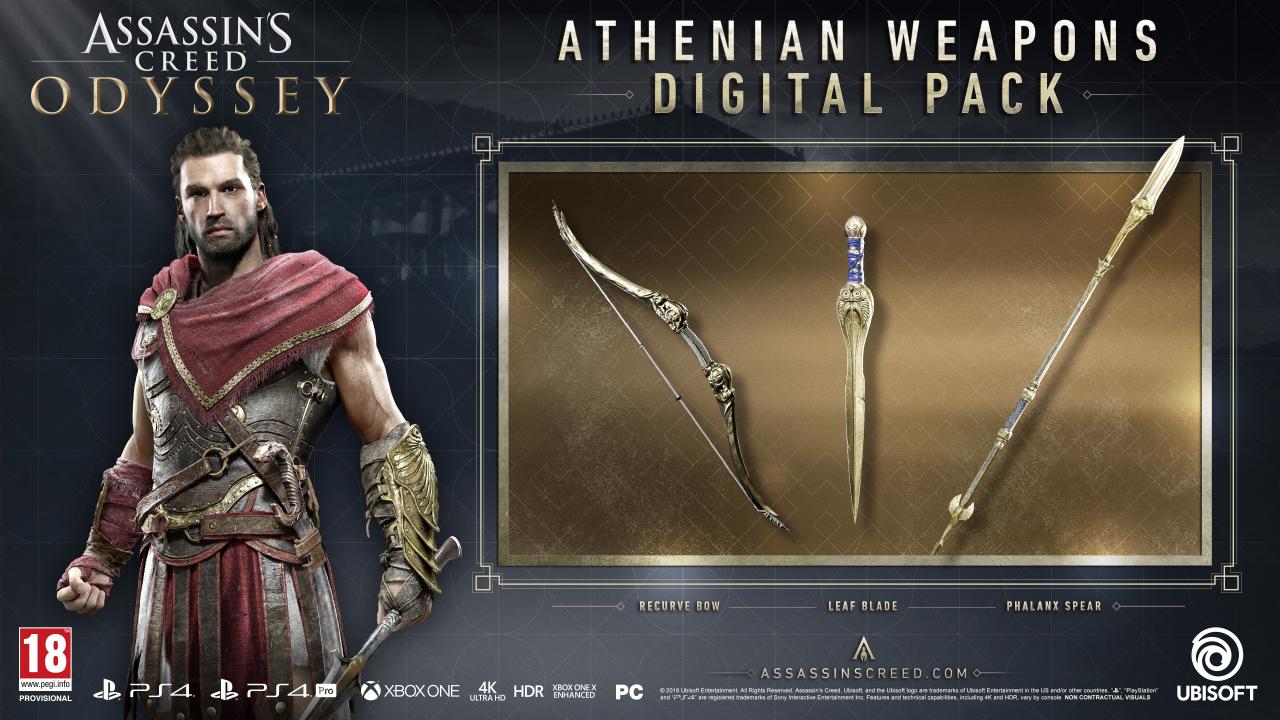 Assassin's Creed Odyssey - Athenian Weapons Pack DLC EU PS4 CD Key, $8.06