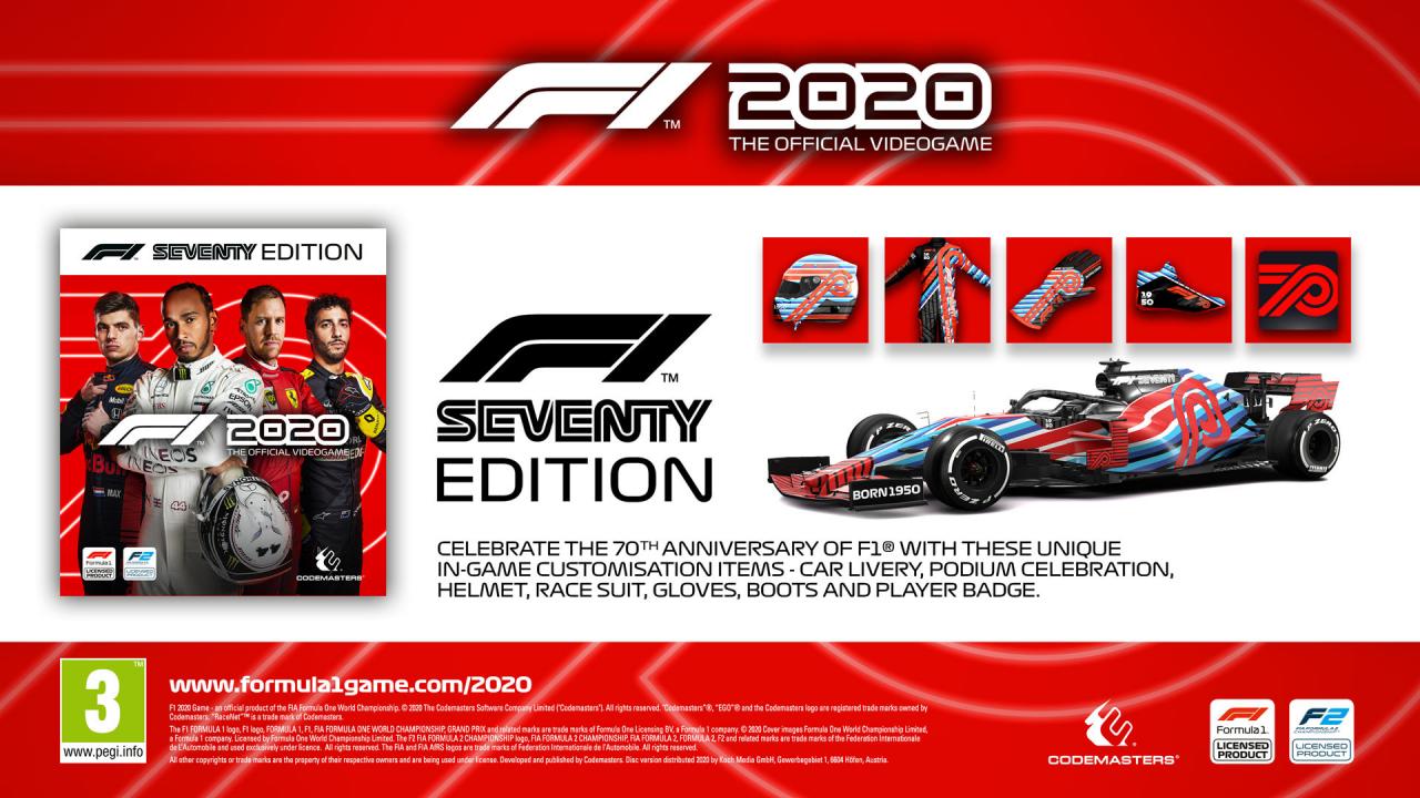 F1 2020 Seventy Edition Steam CD Key, $57.54
