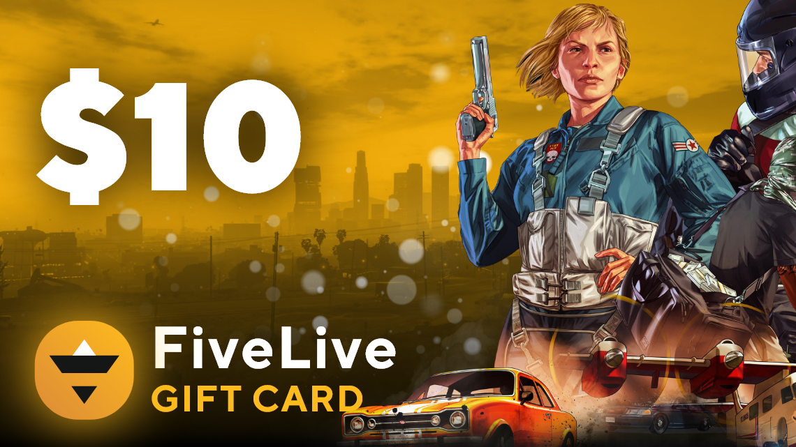 FiveLive $10 Gift Card, $9.94