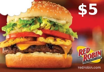 Red Robin $5 Gift Card US, $5.99
